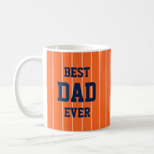 Editable Colors Baseball Stripes Best Dad Ever Coffee Mug