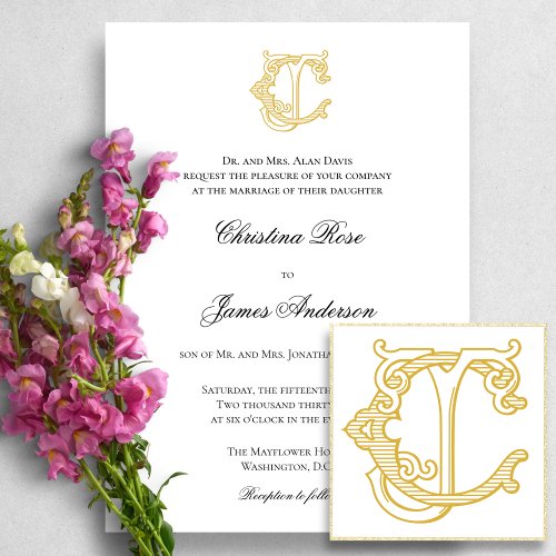 EDITABLE COLORS CJ Monogram JC Logo Invitation