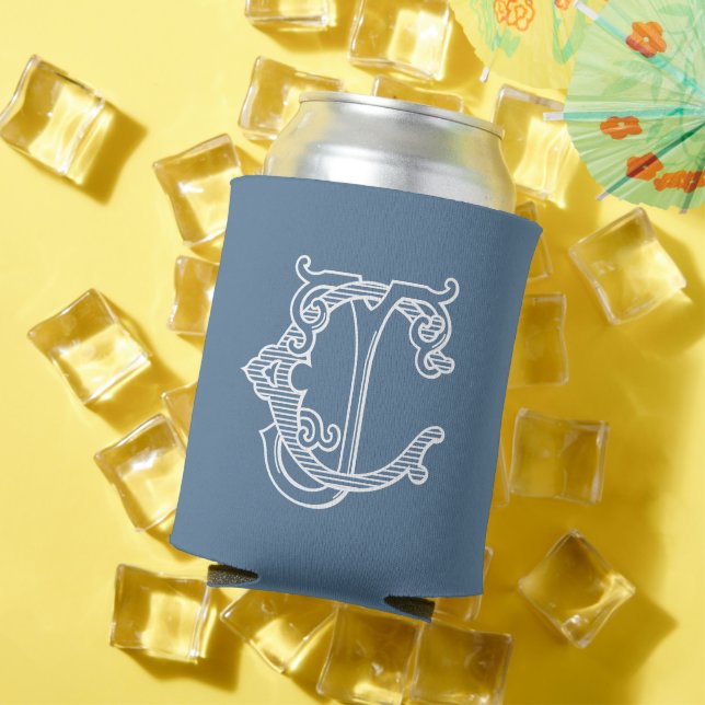 EDITABLE COLORS CJ Monogram JC Monogram Cozy Can Cooler (In Situ Summer)
