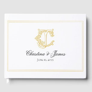 EDITABLE COLORS CJ Monogram JC Monogram Guest Book