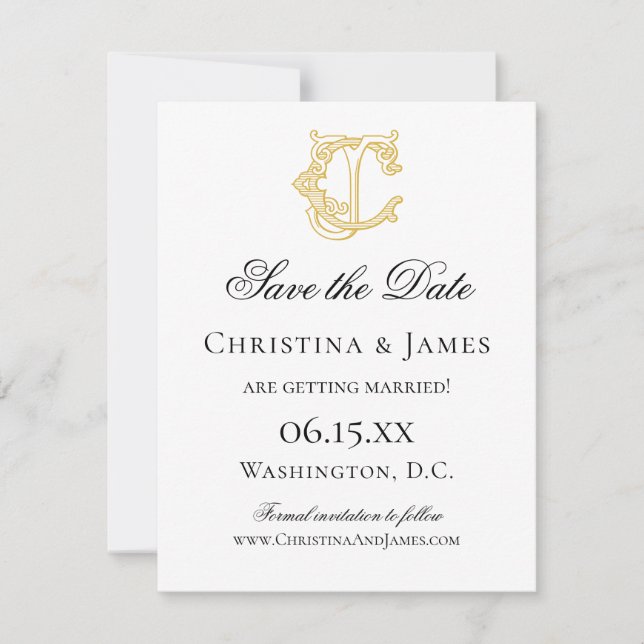 EDITABLE COLORS CJ Monogram JC Monogram Invitation (Front)