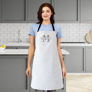 Editable Colors Classic Border Name Monogram Apron