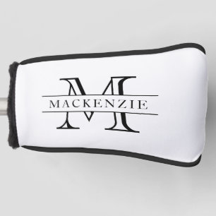 Editable Colors Classic Border Name Monogram Golf Head Cover