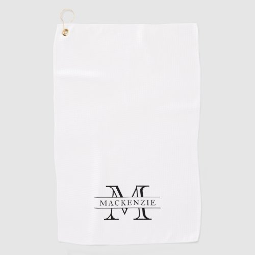 Editable Colors Classic Border Name Monogram Golf Towel