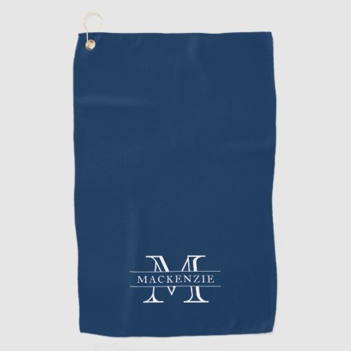 Editable Colors Classic Border Name Monogram Golf Towel