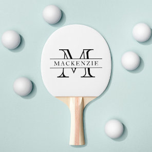 Editable Colors Classic Border Name Monogram Ping Pong Paddle