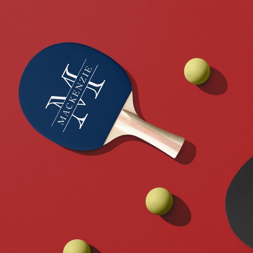 Editable Colors Classic Border Name Monogram Ping Pong Paddle