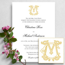 EDITABLE COLORS CM Monogram MC Logo Invitation