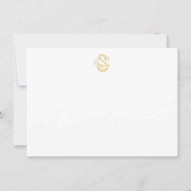 EDITABLE COLORS CS Monogram SC Monogram Notecard (Front)