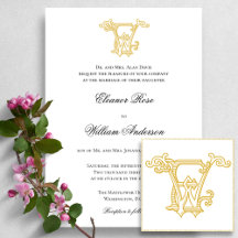 EDITABLE COLORS EW Monogram WE Logo Invitation