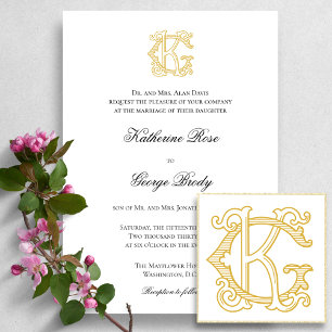 EDITABLE COLORS GK Monogram KG Monogram Invitation