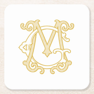 EDITABLE COLORS GM Monogram MG Logo Coasters