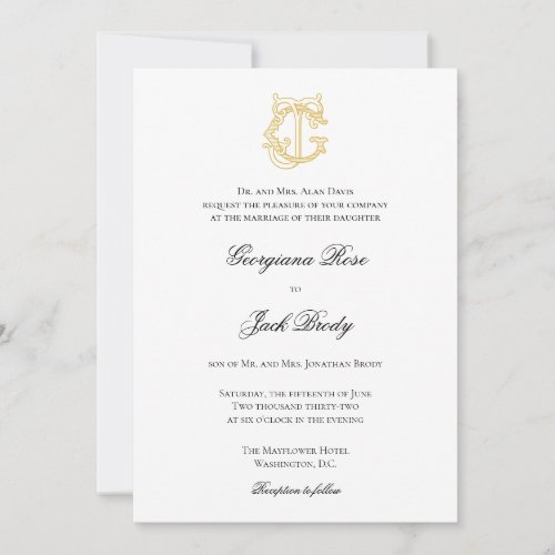 EDITABLE COLORS JG Monogram GJ Monogram Invitation