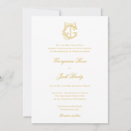 EDITABLE COLORS JG Monogram GJ Monogram Invitation