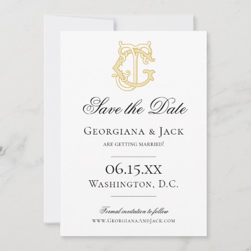 EDITABLE COLORS JG Monogram GJ Monogram Invitation