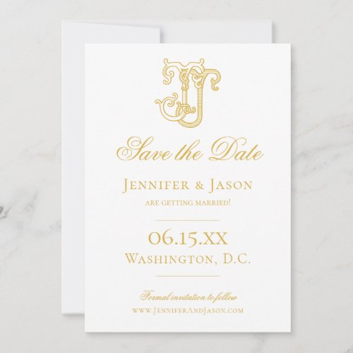 EDITABLE COLORS JJ Monogram JJ Crest Wedding Save The Date