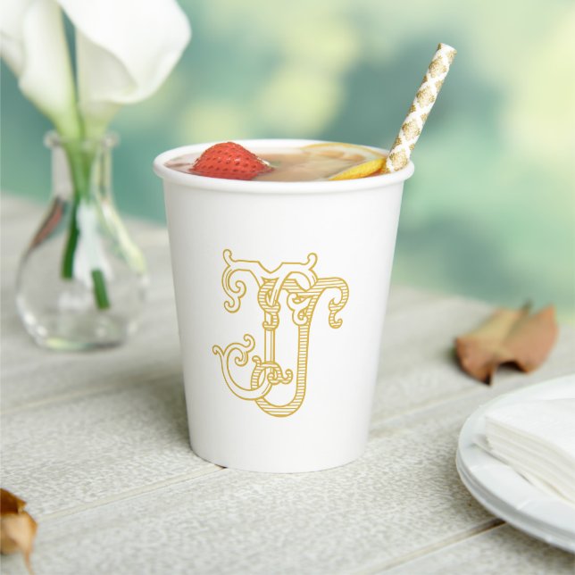 EDITABLE COLORS JJ Monogram JJ Initials Party Cups (Insitu)