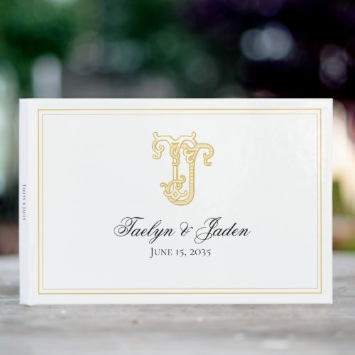 EDITABLE COLORS JT Monogram TJ Monogram Guest Book