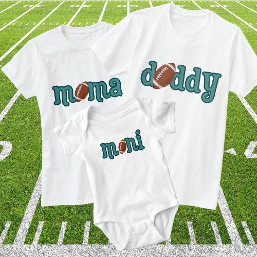 Editable Colors Mama Love Footbal Matching  T_Shirt