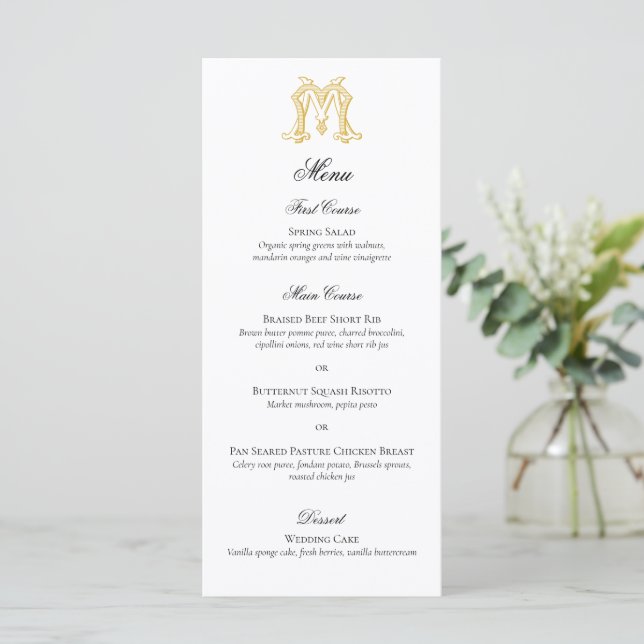 EDITABLE COLORS MM Monogram MM Crest Menu (Standing Front)