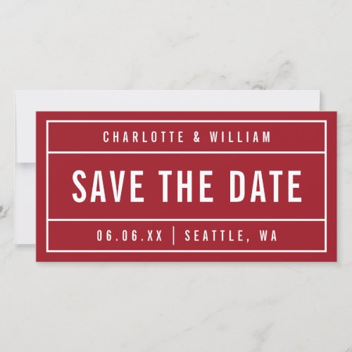 Editable Colors Modern Bordered Bold Save the Date