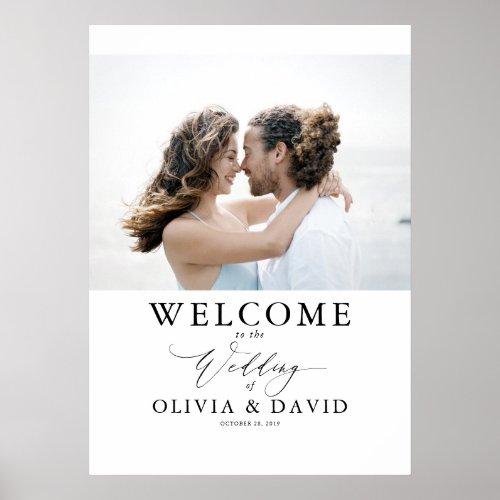Editable Colors Modern Wedding Welcome Photo Sign