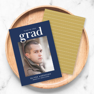Editable Colors Serif Photo Grad Announcement