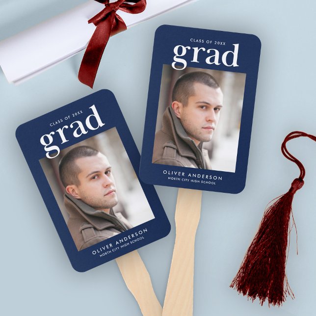 Editable Colors Serif Photo Graduation Hand Fan (Creator Uploaded)