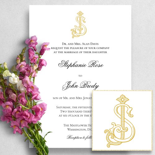 EDITABLE COLORS SJ Monogram JS Monogram Invitation