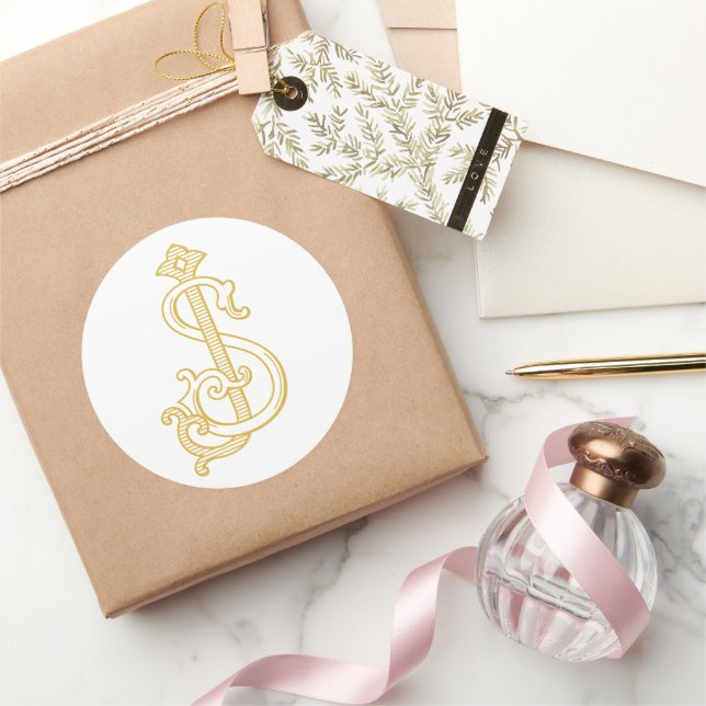 EDITABLE COLORS SJ Monogram JS Monogram Sticker (Gifting)
