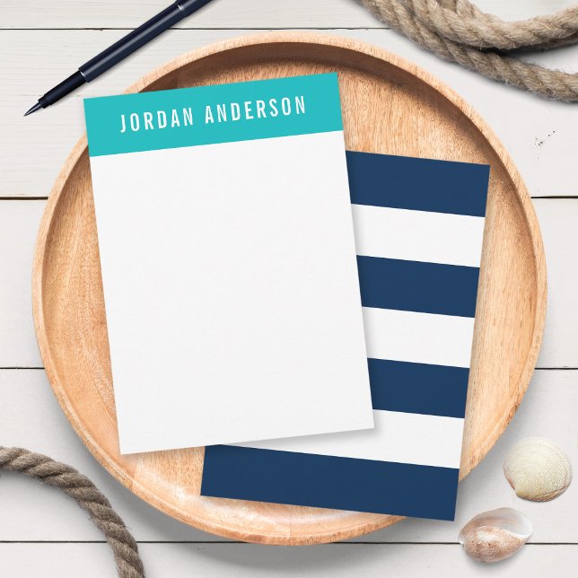 Editable Colors with White Stripes Add Name Note Card (Creator Uploaded)
