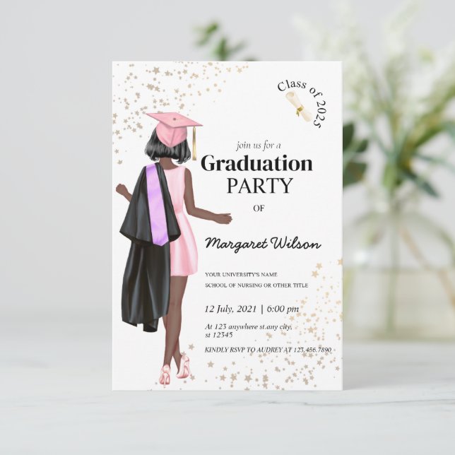 Editable Commencement College Graduation Invitation (Standing Front)