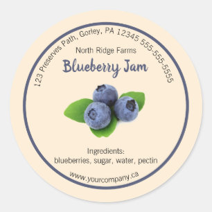 Editable Company Blueberry Jam Label