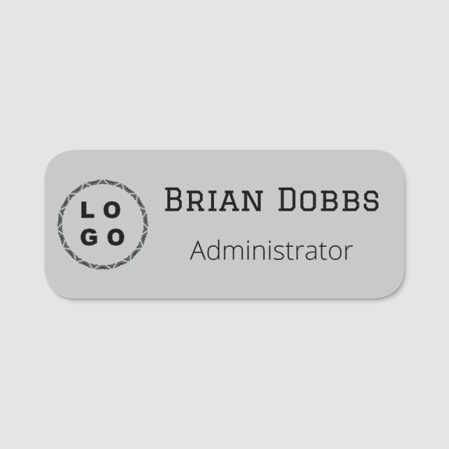 Editable Company Logo Name Tag (Front)