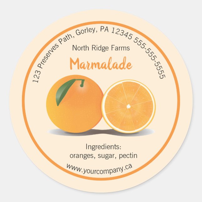 Editable Company Marmalade Label (Front)