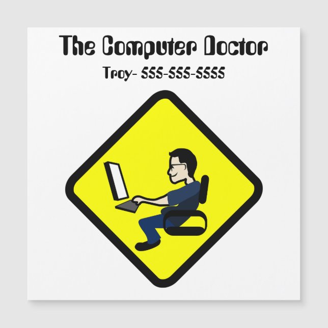 Editable Computer Doctor Magnet (Front)