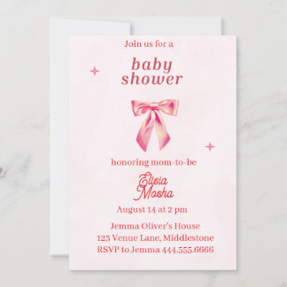 Editable Coquette Baby Shower Invitation 2