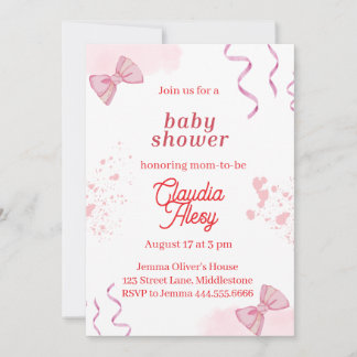 Editable Coquette Baby Shower Invitation 3