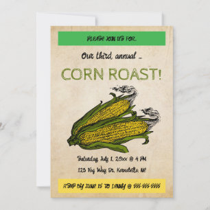 Editable Corn Roast Invitation