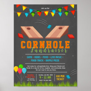 Editable cornhole fundraiser flyer poster