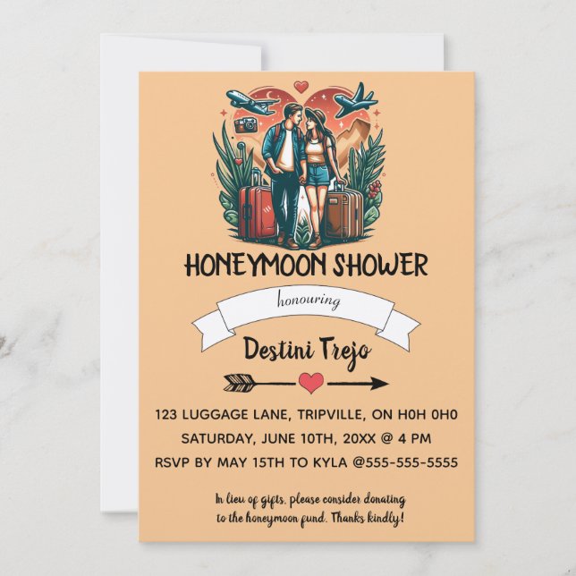 Editable Couple Honeymoon Shower Invitation (Front)