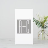 Editable Couples Initials | White & Grey (Standing Front)