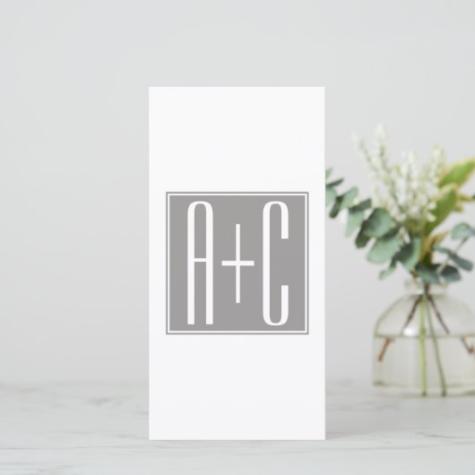 Editable Couples Initials | White & Grey (Standing Front)