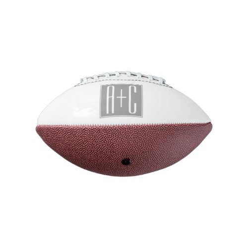 Editable Couples Initials  White  Grey Football