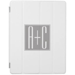Editable Couples Initials | White &amp; Grey iPad Smart Cover