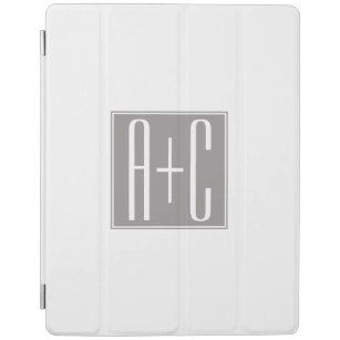 Editable Couples Initials   White & Grey iPad Smart Cover