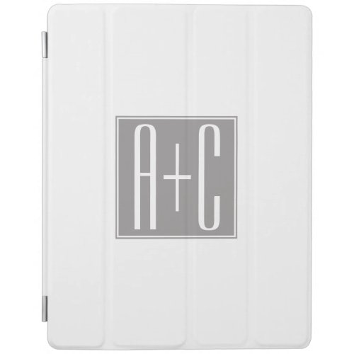 Editable Couples Initials  White  Grey iPad Smart Cover