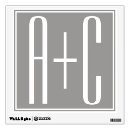 Editable Couples Initials | White &amp; Grey Wall Decal