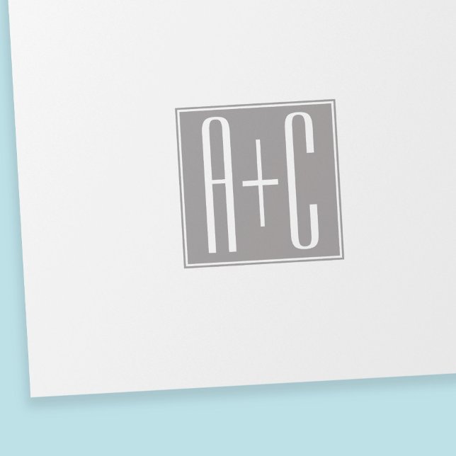 Editable Couples Initials | White & Grey Wrapping Paper (Creator Uploaded)