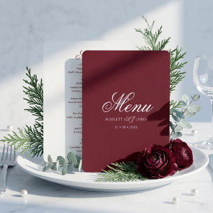 Editable Couples Monogram Classic Modern Wedding Menu